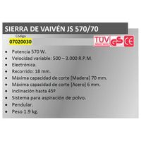 sierra vaiven yamato js 570  70 electronica - neoferr