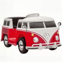 aiyaplay coche electrico para ninos licencia volkswagen t1 con reproductor mp3 en metal y pp 89x49x415 cm rojo