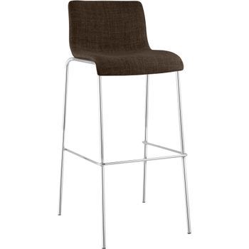 Taburete De Bar Hover De Tela Con Base De Cuatro Patas Marrón 48x43x100 Cm Clp