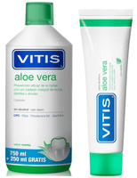 vitis colutorio aloe vera sabor menta 1000 ml  pasta dental aloe vera 100 ml