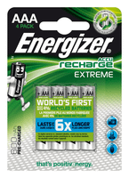 blister 4 pilas recargables extreme potencia 800 mah tipo hr03 energizer e300624400