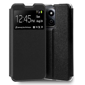 Cool Funda Flip Cover Negro Liso para Honor 200 5G