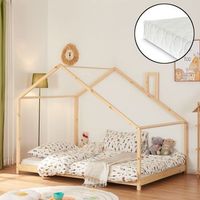 cama para ninos siuntio con colchon madera de pino 140x200 cm - natural encasa