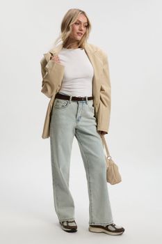 Vaqueros Petite Holgados Rectos, Azul