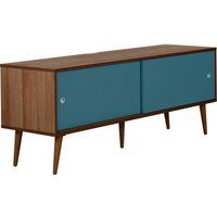 outline retro 1400 mm tv stand - walnut  blue blue