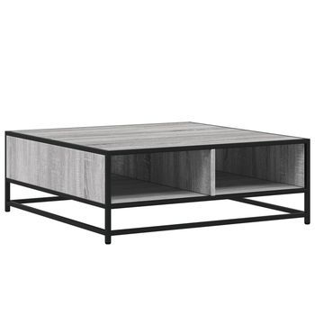 Mesa De Centro Madera Ingeniería Metal Gris Sonoma 80x80x30 Cm Vidaxl