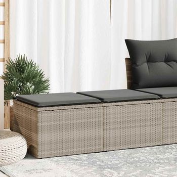 Set Sofás Jardín Y Cojines 2 Uds | Juego De Muebles De Jardín Ratán Sintético Acacia Gris Cfw31565