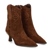 alma en pena botines con tacon mujer - marron talla 38