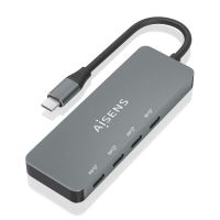 hub usb aisens 32 gen2 10g 4 usb-c 15cm gris