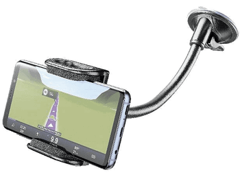 Soporte de coche para móvil - CellularLine Pilotflexik, 360º, Cuello cisne flexible, 18cm, Negro