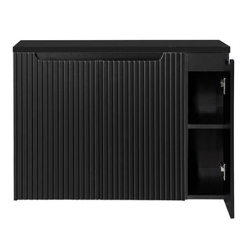 Mueble De Baño Bajo Lavabo Newport Con 3 Puertas 100x60x40 Cm - Negro [en.casa]