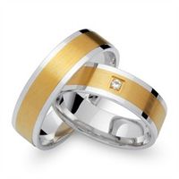 alianzas 14 quilates oro blanco amarillo con diamante