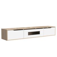 mueble tv de tablero aglomerado blanco 180x35x30 cm