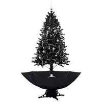 arbol de navidad con nieve y base de paraguas pvc negro 190 cm vidaxl