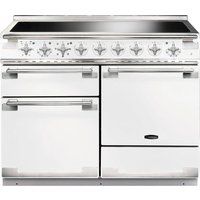 rangemaster elise 110 electric induction range cooker - white  chrome white