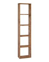estanteria de madera maciza en tono marron con 4 estantes