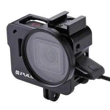 PULUZ-carcasa para GoPro HERO 5, 6, 7, carcasa protectora dura de aleación de aluminio negro, Marco para cámara 2018