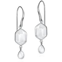 jorge revilla pendientes pendientes de gancho con cuarzo herkimer de plata de ley 925 para mujer