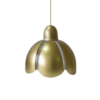 Lámpara de suspensión de metal y cristal  oro D17,5 cm