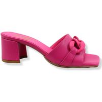 divine follie sandalias ciabatta tacco largo catena rosa fuxia 069 para mujer