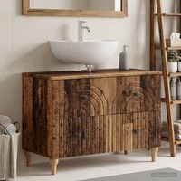 vidaxl mueble de lavabo para bano alkmaar madera envejecida