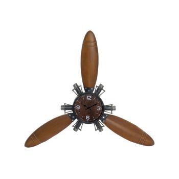Reloj Pared Metal Mdf 121x7x106 Avion Negro