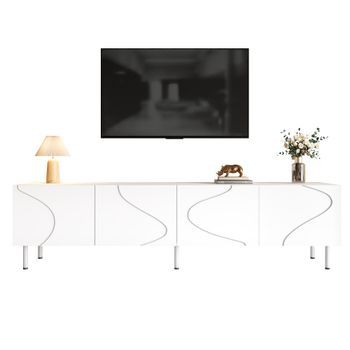 Mueble De Tv - Mesa Para Salón - Mdf Y Pb - Blanco (170x35x50cm)