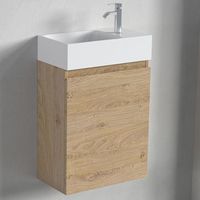 mueble de bano suspendido con lavabo 40 cm roble claro - lomazoo malibu