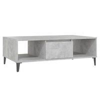 mesa centro madera contrachapada gris hormigon 1035x60x35 cm vidaxl