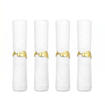 Anillos para servilletas peces dorados - set de 4