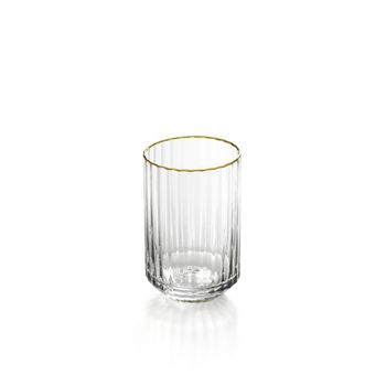 Vaso de vidrio en marrón y dorado 6,7x6,7x10,8 cm