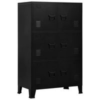 baul de almacenaje industrial acero negro 75x40x120 cm vidaxl