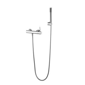 Set De Ducha Cromado Cuerpo De Latón Y Zama Tubo Pvc 180 Cm Soporte Abs