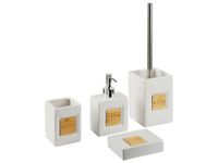 conjunto de 4 accesorios de bano  ceramica beige