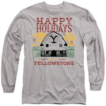 Yellowstone Camiseta manga larga Happy Holidays para mujer