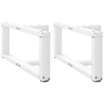 Patas Para Mesa De Centro En Forma De T (2 Unidades), Color Blanco, 60 X 25 X (30-31) Cm, Acero Vidaxl