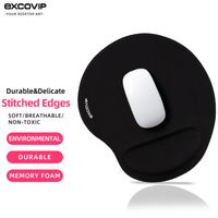 alfombrilla de raton ergonomica exco con soporte para muneca de espuma viscoelastica borde cosido comoda alfombrilla para raton de oficina base de goma antideslizante