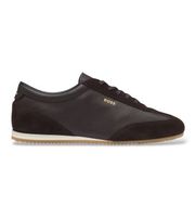boss para hombre 50568463 zapatillas de piel lineor lowp marron oscuro 45 plano cordones casual