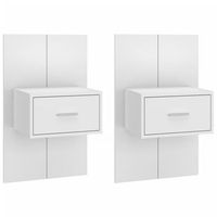 pack 2 uds mesitas de noche  mesilla de noche de pared blancas