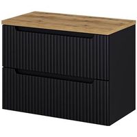 mueble bajo lavabo newport de pared con 2 cajones mdf 80x60x40 cm - negroroble