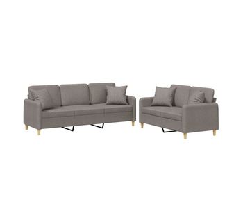 Vidaxl juego de sofás con cojines 2 piezas tela gris taupe