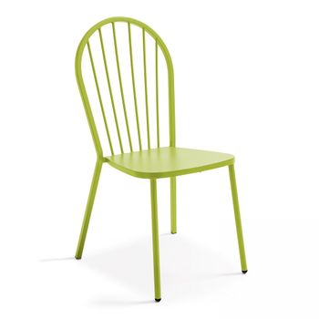 Silla de bistró de metal verde