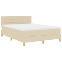 cama tipo box spring con colchon crema 140 x 190 cm tela