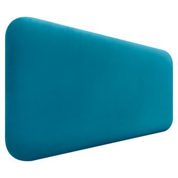 Dhome Cabecero Tapizado En Terciopelo Liso Redondeado Para Pared Acústicos Cabeceros Absorbentes Cabezal Cama Dormitorio (celeste, 105cm)