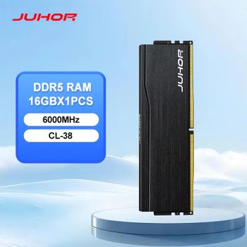 Memoria RAM JUHOR DDR5 de 16 GB y 6000 MHz para computadoras de escritorio y juegos.