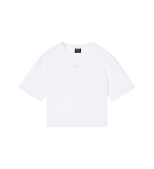 A|X Armani Exchange para mujer. XW001836AF10356U0002 Camiseta Casual blanco (XL), Algodón, Manga larga