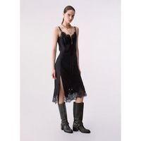 liu jo vestidos vestido midi en saten y encaje para mujer