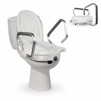 elevador wc  mobiclinic alza de bano 48 x 56 x 348 cm con tapa  reposabrazos abatibles  blanco  guadiana