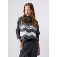 liu jo jersey punto jacquard en mezcla de lana para mujer