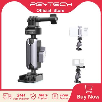 PGYTECH-Soporte adhesivo para Cámara de Acción CapLock, soporte de barbilla para casco de bicicleta de Motor para DJI POCKET 3 Osmo Action 4/3 Gopro12/11/10/9